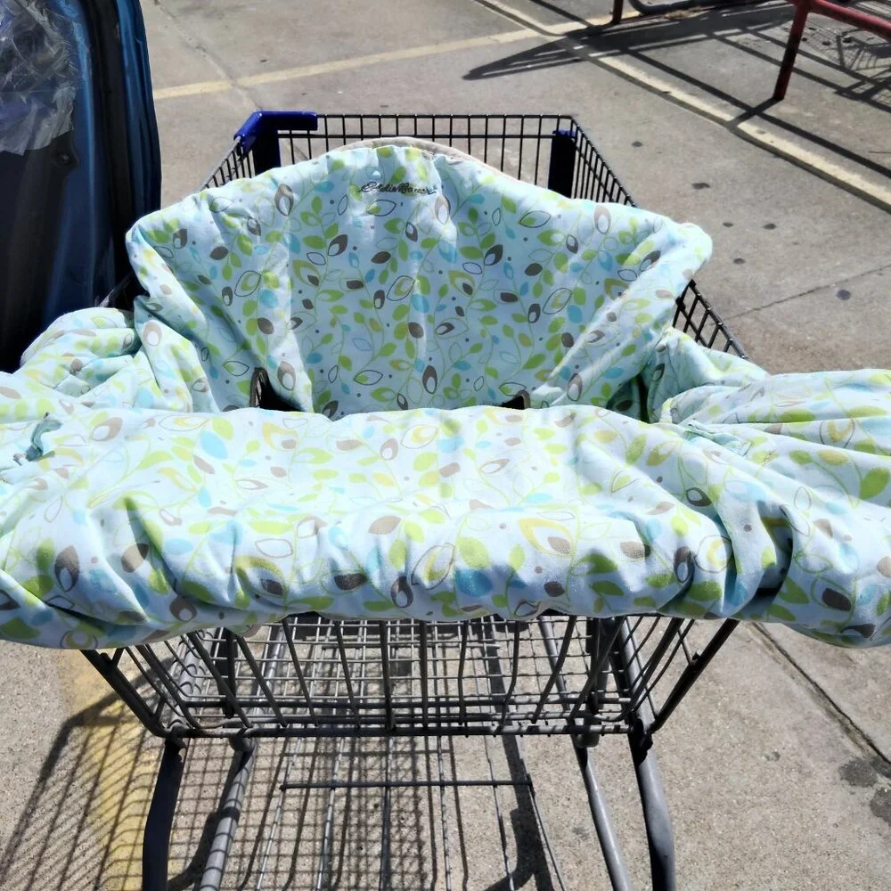 Baby Eddie Bauer Shopping Cart Cover green & brown leaf unisex design